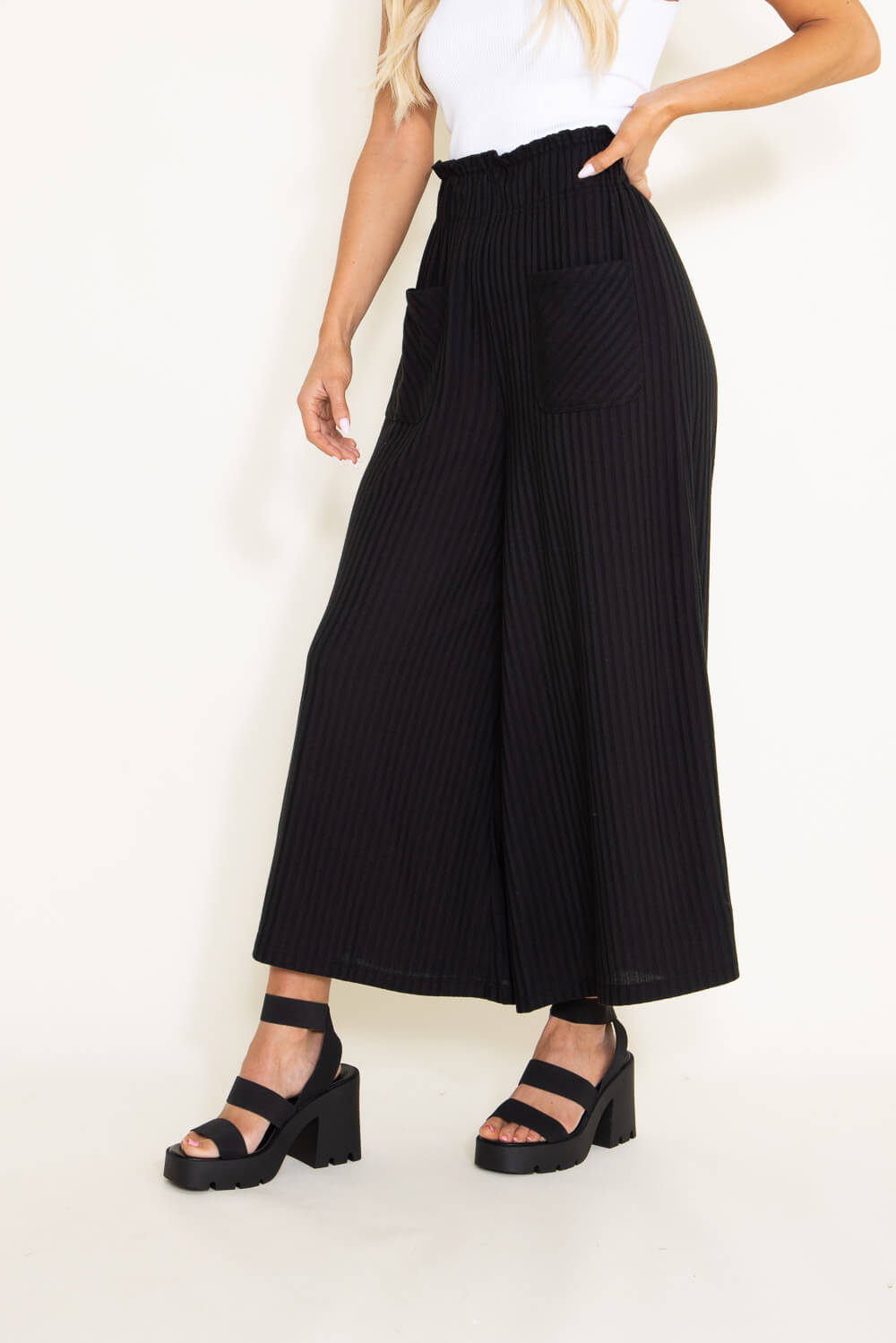 Buy Vahson Women Ruffle Pants Split High Waist Maxi Long Crepe Palazzo  Overlay Pant Skirt Online at desertcartINDIA